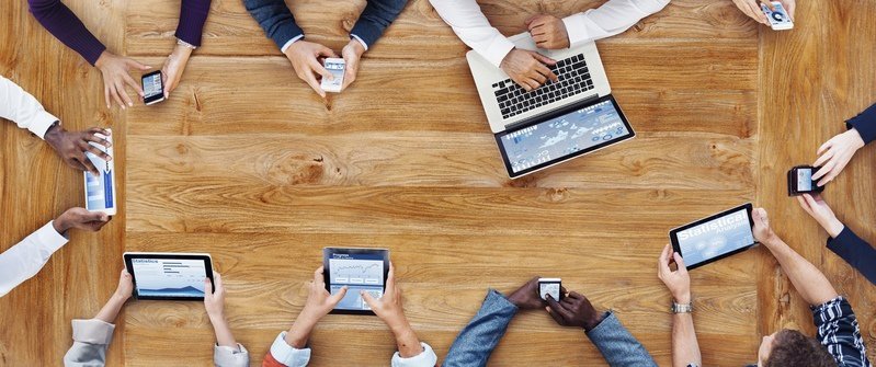 humanising B2B content - laptops on table