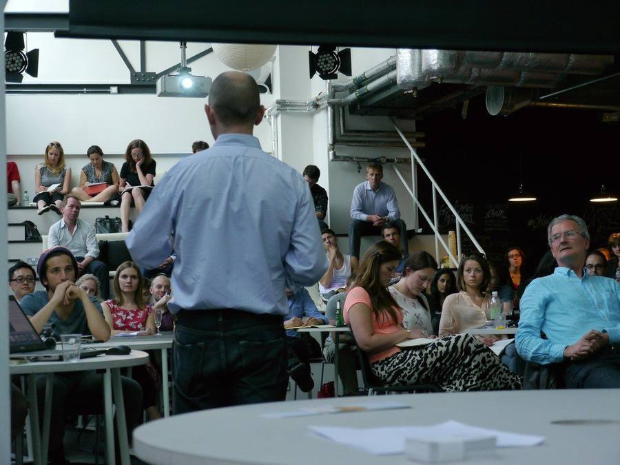 Matthew Stibbe giving a lecture about copywriting