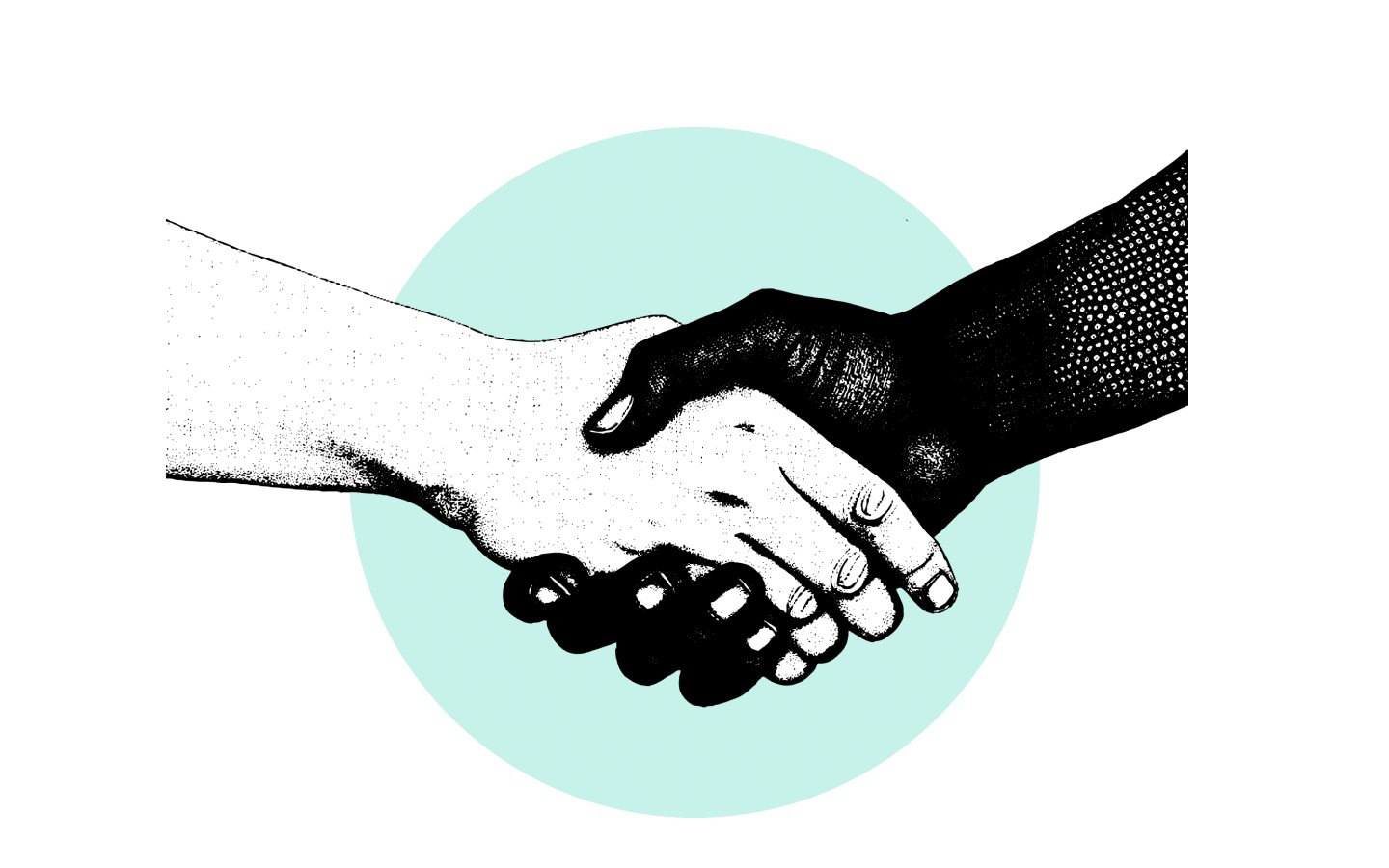 Two people handshaking