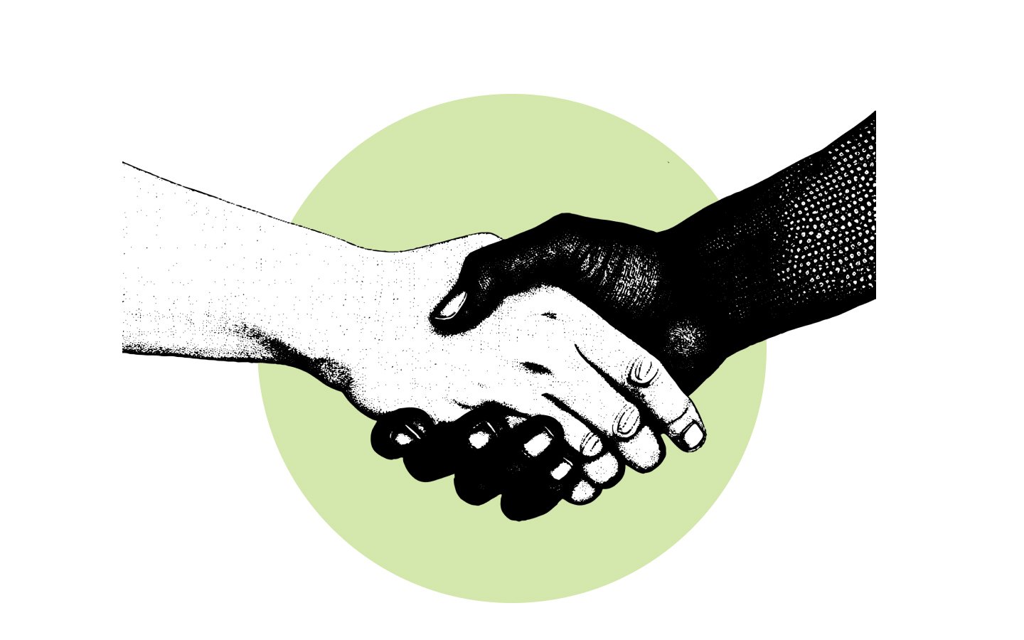 Two people handshaking - sales scripts