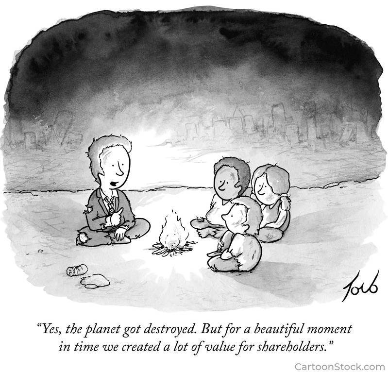 What is Net Zero? (And why Articulate Marketing is committed to reducing our footprint) - 'Yes the planet got destroyed. But for a beautiful moment in time we created a lot of value for our shareholders.' - Registered: CartoonStock_528465_CC137952