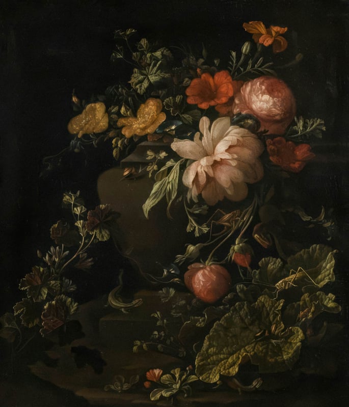 a painting of some flowers