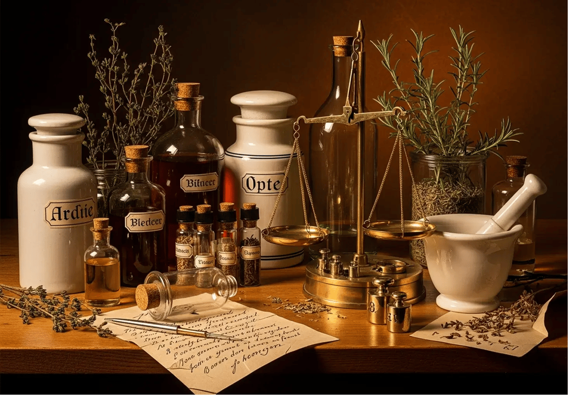 Fine art painting of a kitchen counter top