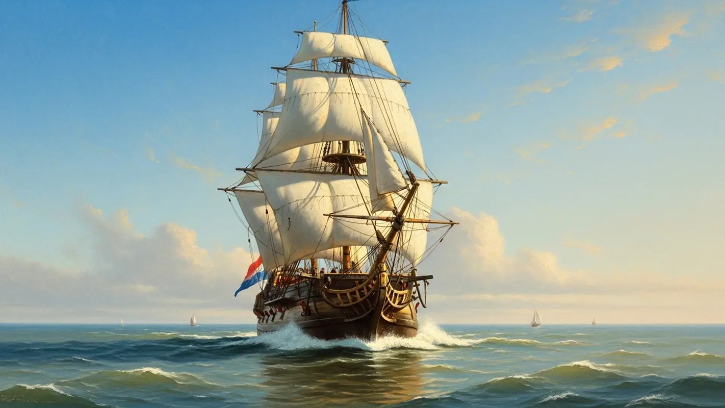 Fine art painting of a ship