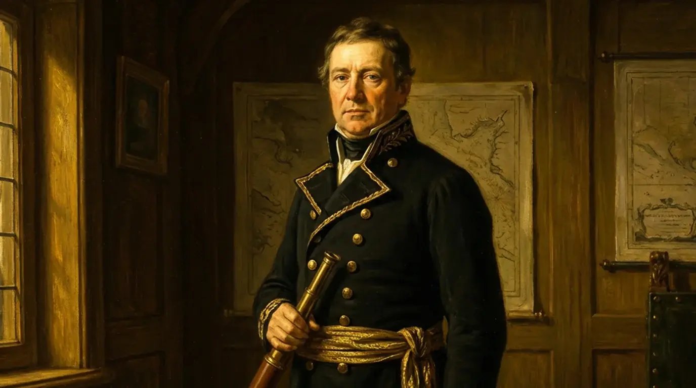 Navy Captain in a historical uniform
