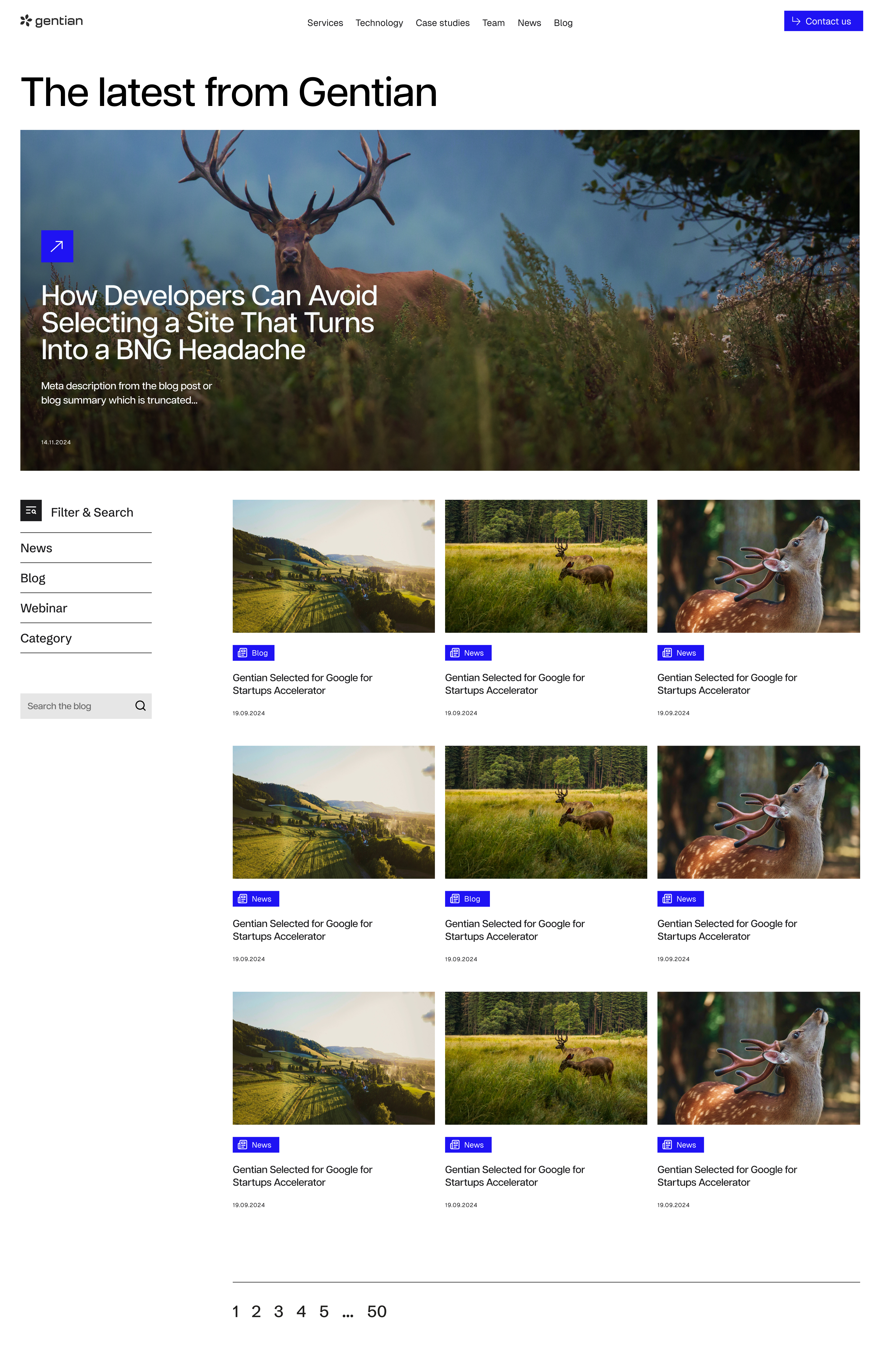 Gentian Blog Index Listing Design One