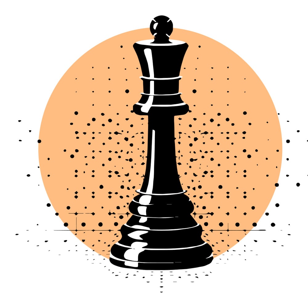 A strategic chess piece