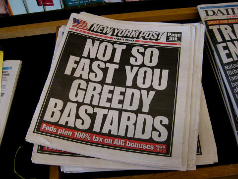 Great headlines: 'Not so fast you greedy bastards'