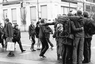 Joining a group hug