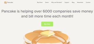 Call-to-action on Pancake's home page