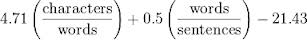 Readability formula