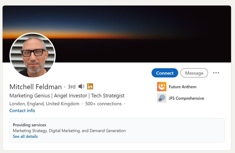 LinkedIn social selling profile 6 - Mitchell Feldman