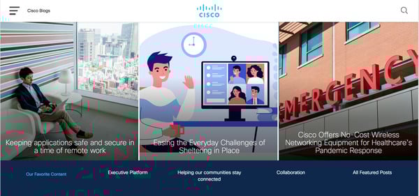 The header of Cisco's blog page