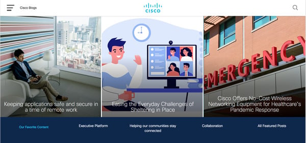 The header of Cisco's blog page