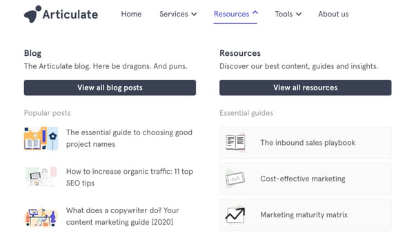 The thought leadership resources on offer on Articulate's website