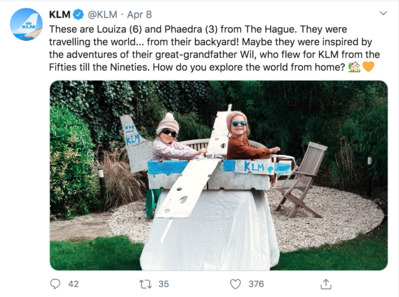 An example of KLM's audience engagement on Twitter