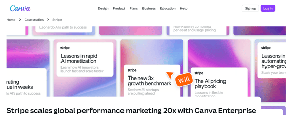Canva Stripe case study hero banner