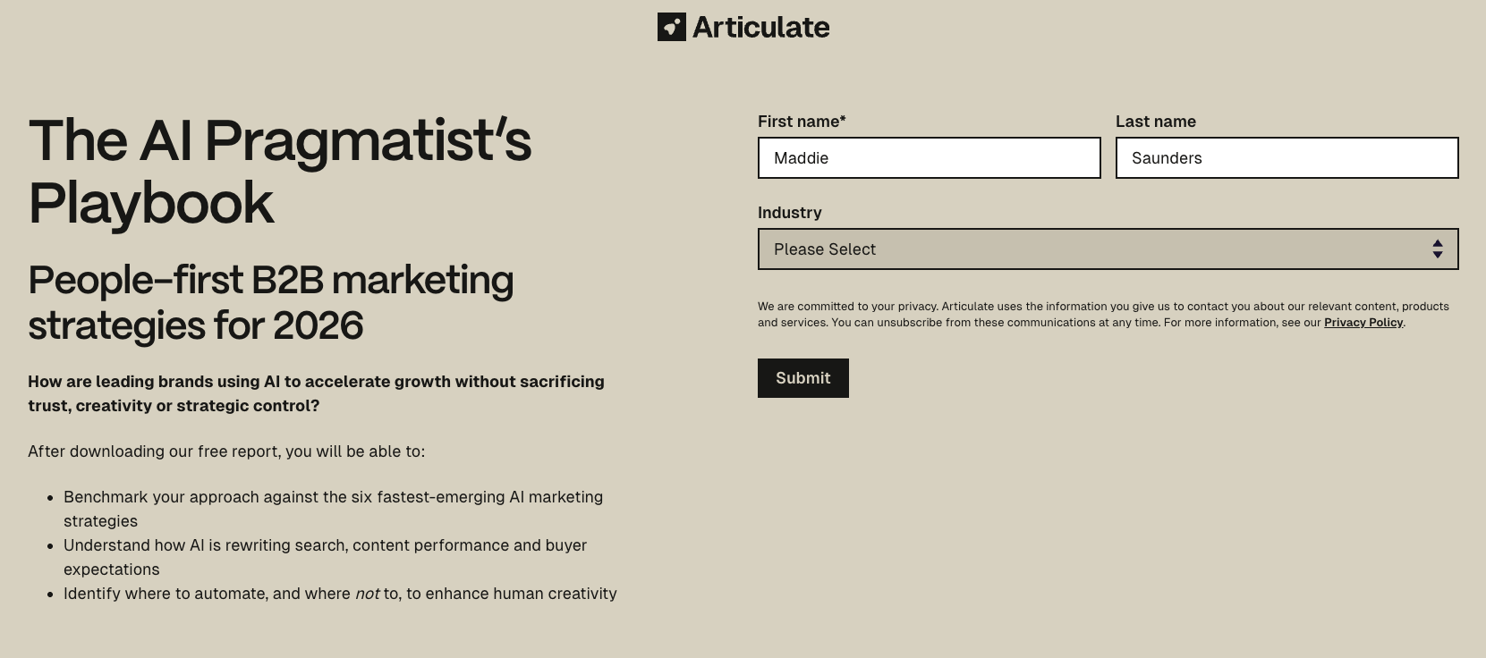AI Pragmatist Playbook landing page