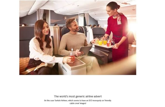 The difference between differentiation and me-too blah-blah - turkish airlines advert