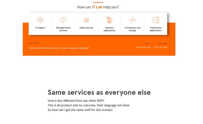 The difference between differentiation and me-too blah-blah - IT lab managed services module