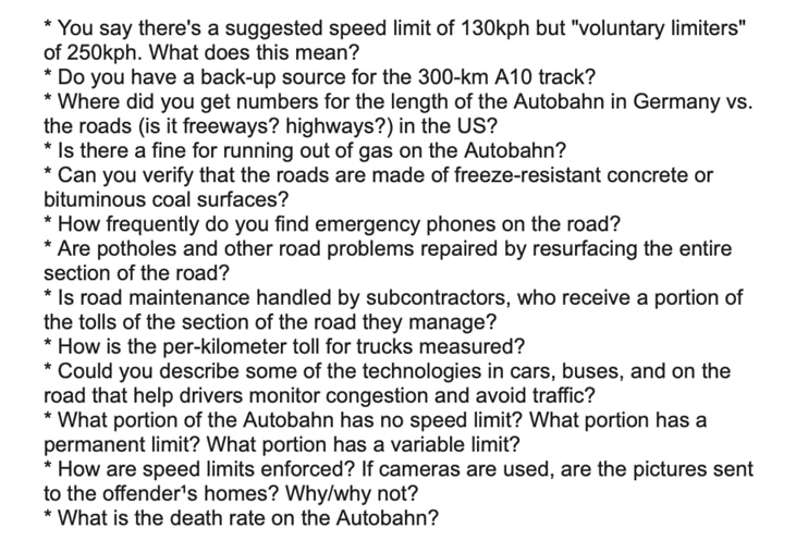 German autobahn corrections