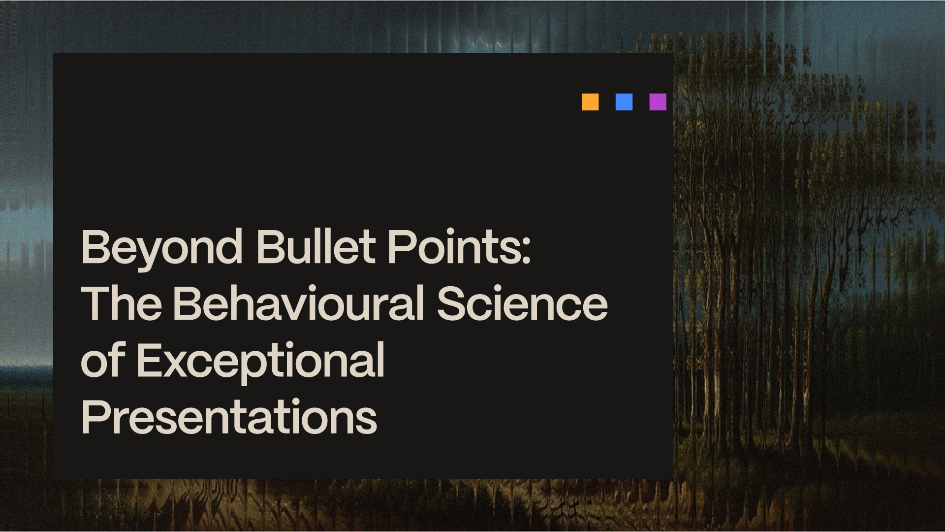 Your slides are not the presentation. You are. Most slide decks are documents dressed up as presentations. They’re full of bullet points that compete with the speaker and the content, causing audiences to forget what you said quickly. In this webinar, we draw on behavioural science and cognitive psychology to show you what actually makes a presentation memorable and provide you with the practical tools to build one.