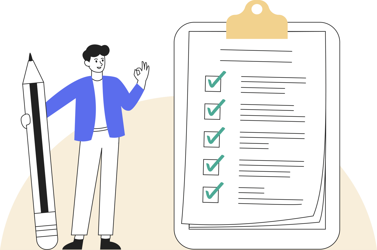 Looking at a checklist