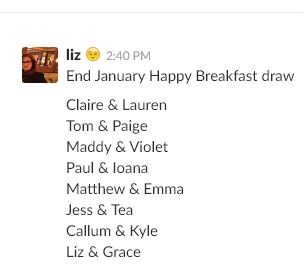 Chief happiness officer breakfast club draw