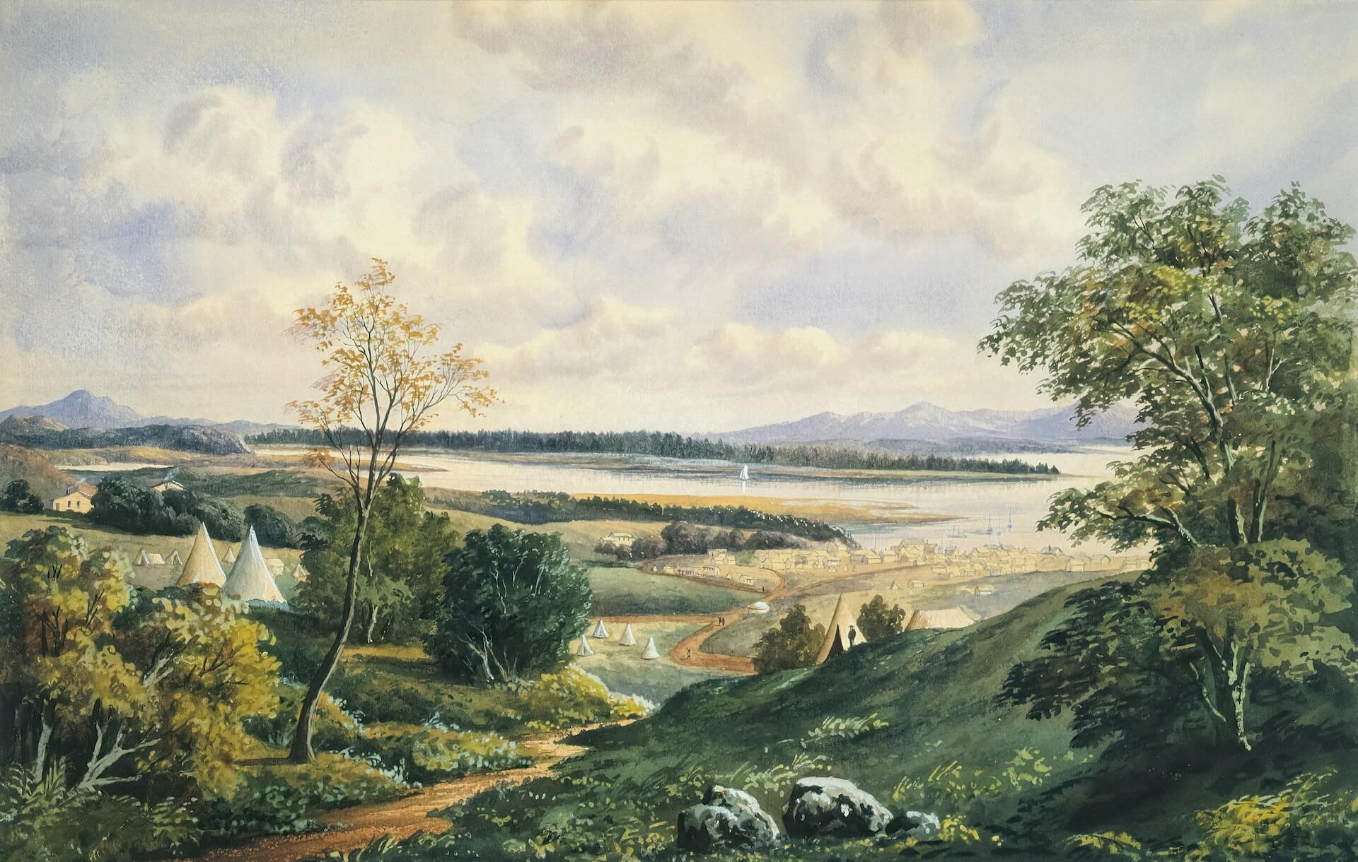 Dutch landscape painting of a horserider on a trail