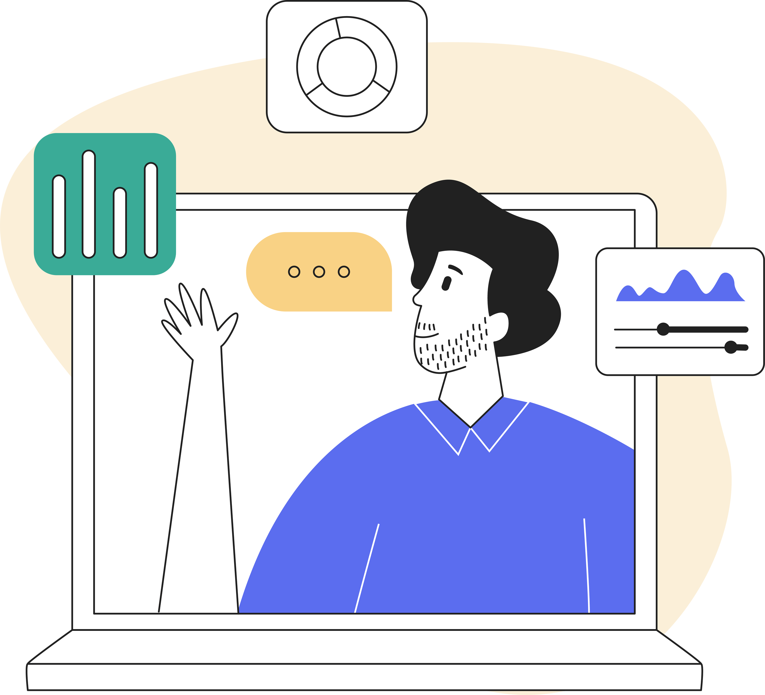 Illustration of a man doing positioning and messaging work