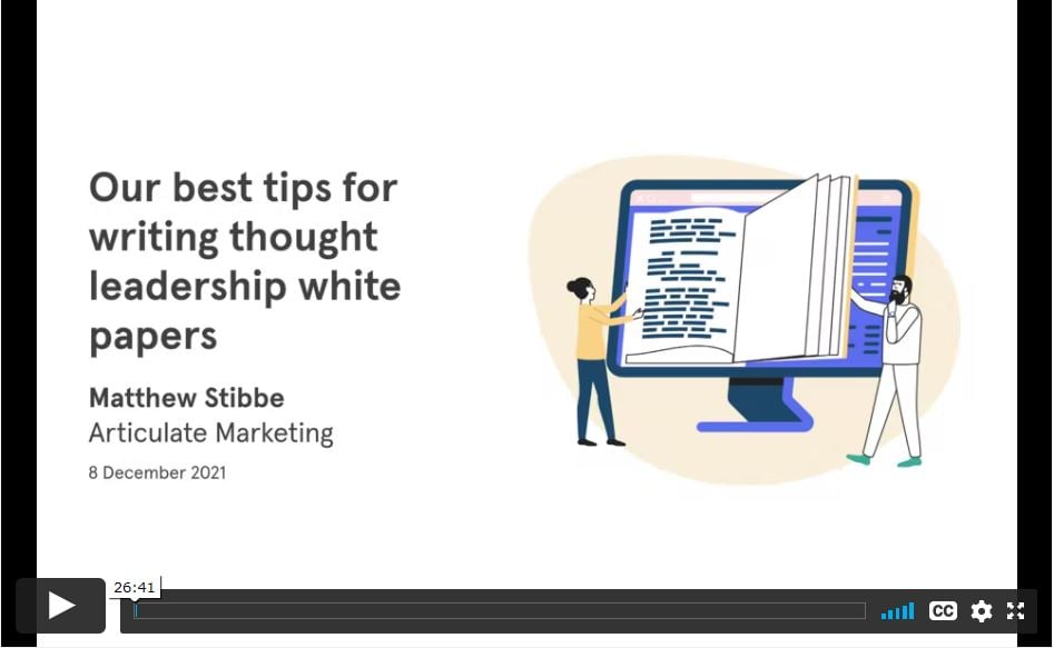 thought leadership white papers webinar video