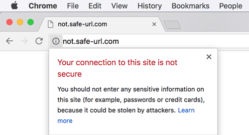 your connection is not secure alert