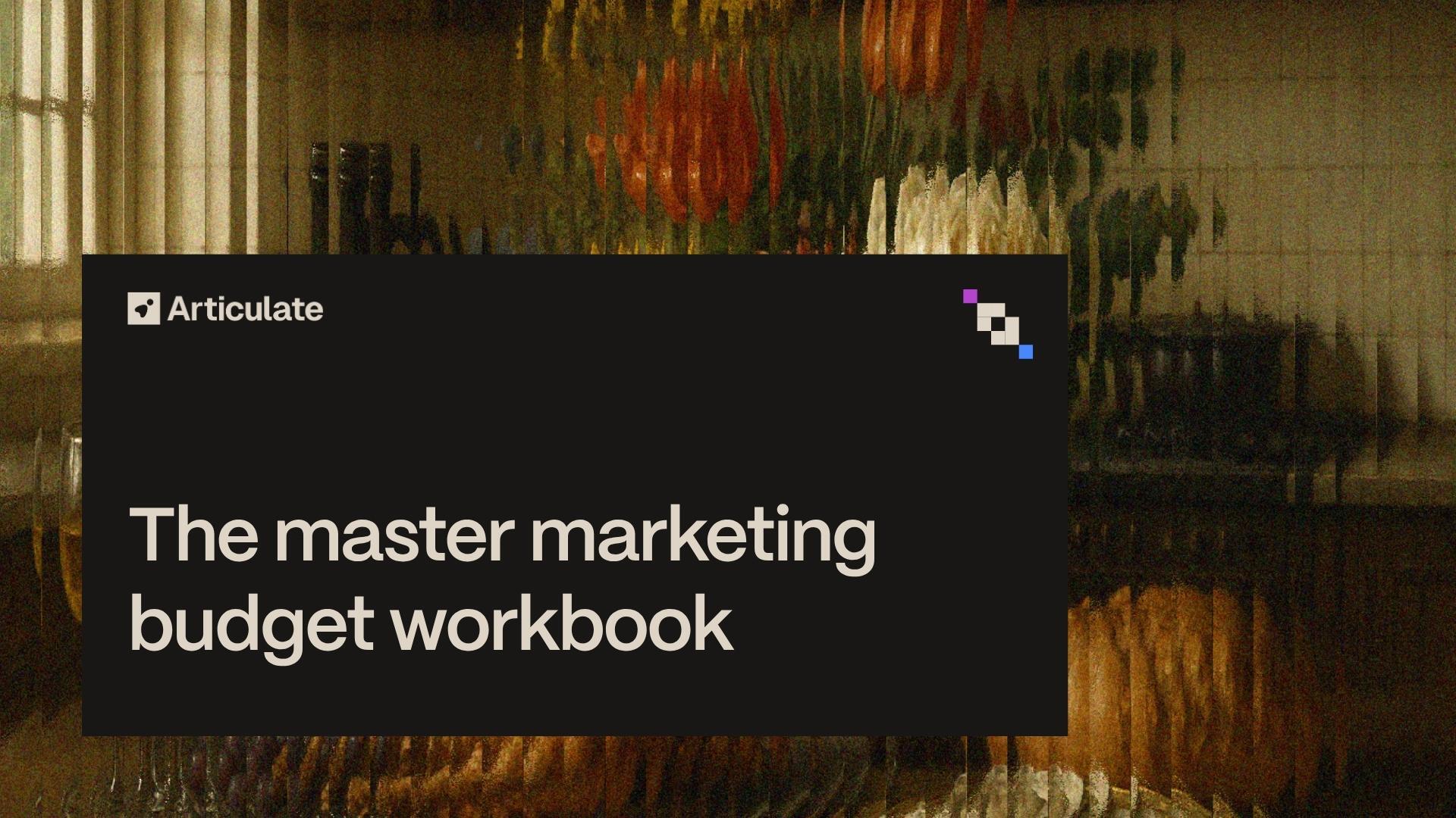 The master marketing budget workbook