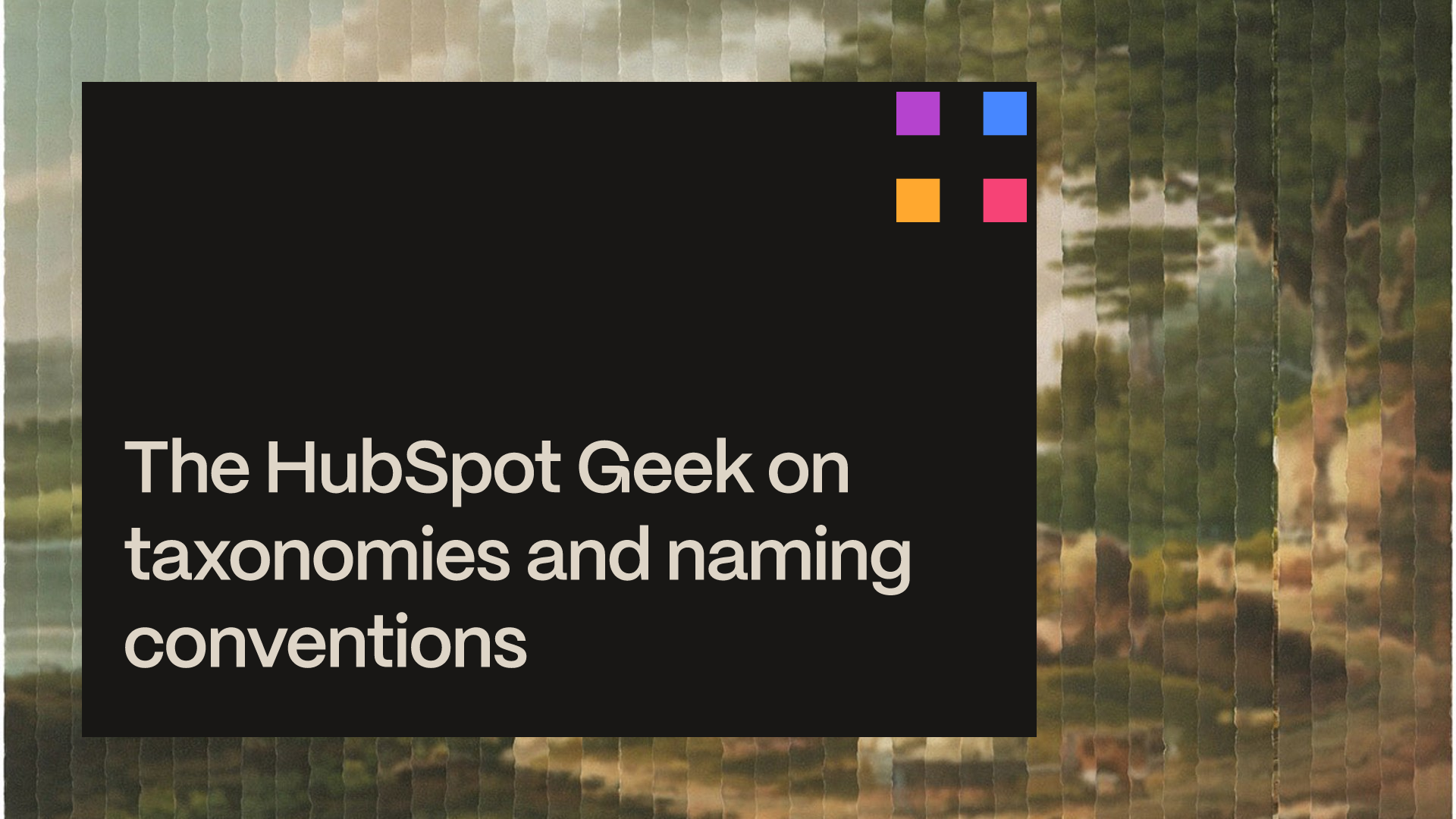 Webinar banner: The HubSpot Geek on taxonomies and naming conventions