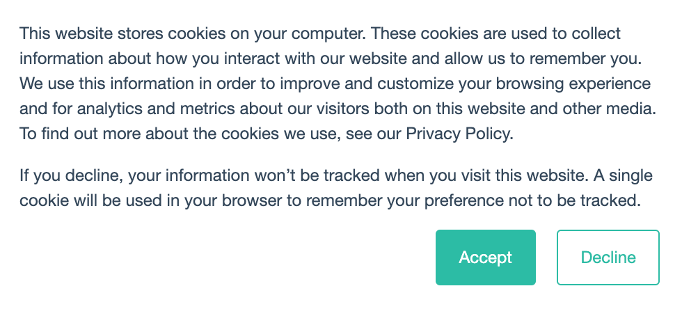 cookie notification accept or decline