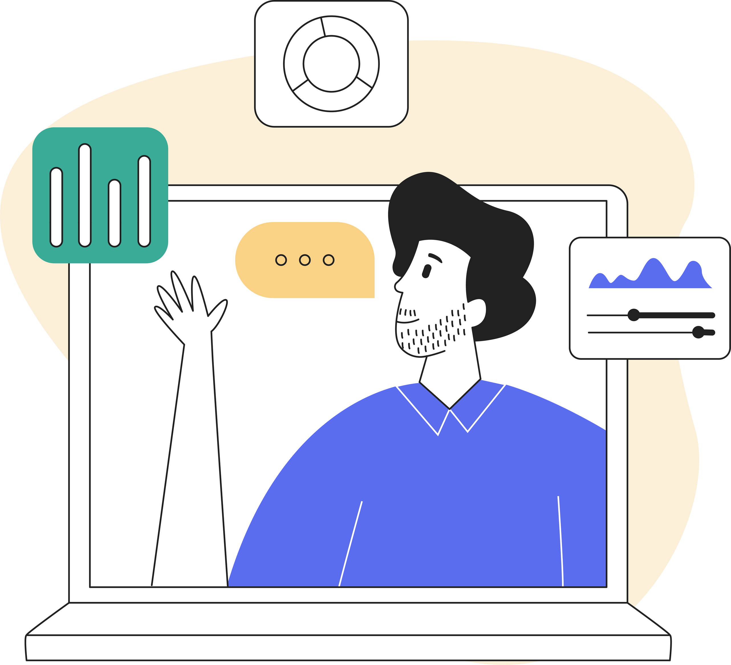 Illustration of a man doing positioning and messaging work