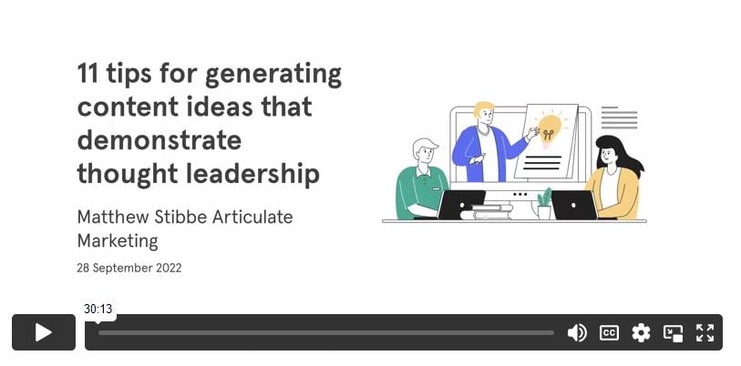 Thought leadership content ideas [video]